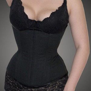 Meschantes black cotton corset; Waist 22